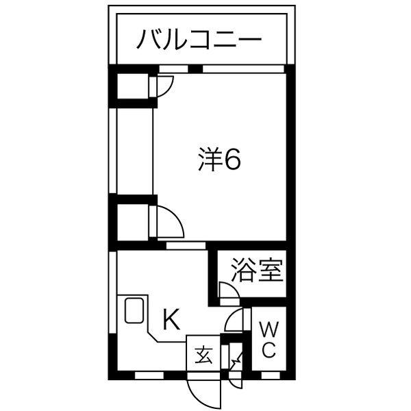 グリーンマンション(1K/5階)の間取り写真
