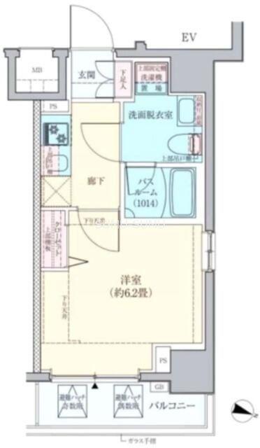ロアール横浜南(1K/11階)の間取り写真