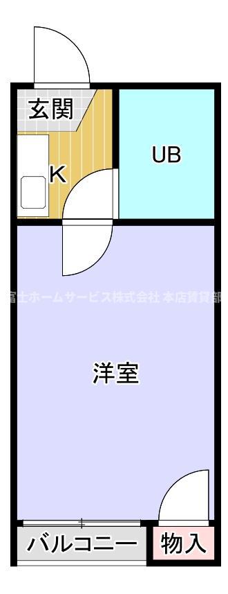ハセロイヤル南住吉(1K/5階)の間取り写真