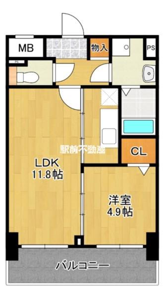 クレアシオン(1LDK/5階)の間取り写真