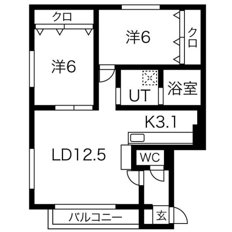 FAIRY HILL(2LDK/2階)の間取り写真