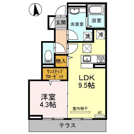 清友ハウス(1LDK/1階)の間取り写真