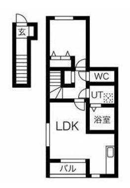 リバーサイド(1LDK/2階)の間取り写真