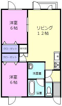 パラドールIII(2LDK/2階)の間取り写真