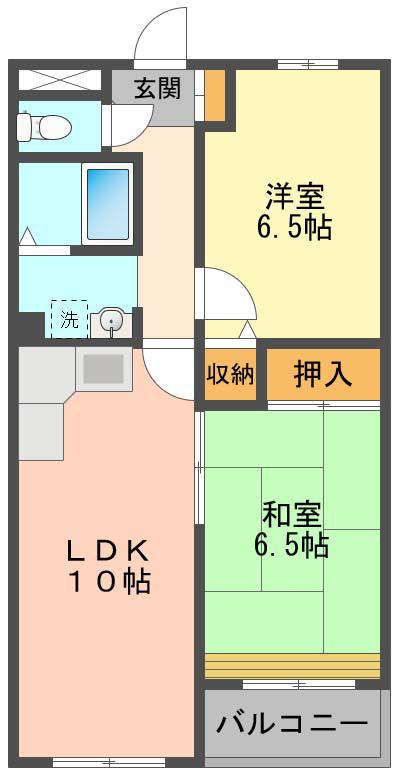デュオヒルズ(2LDK/3階)の間取り写真