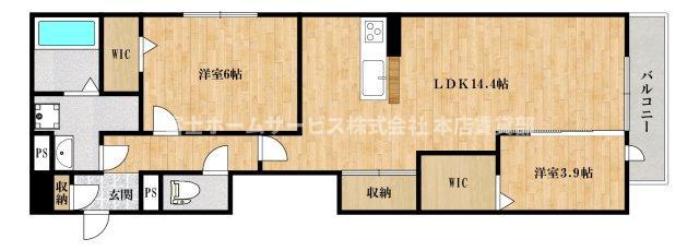 D-ROOM SUMIE イースト(2LDK/3階)の間取り写真