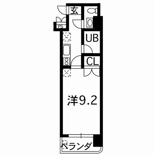 ユニテック九品寺(1K/4階)の間取り写真