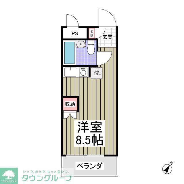 みずほマンション(ワンルーム/2階)の間取り写真