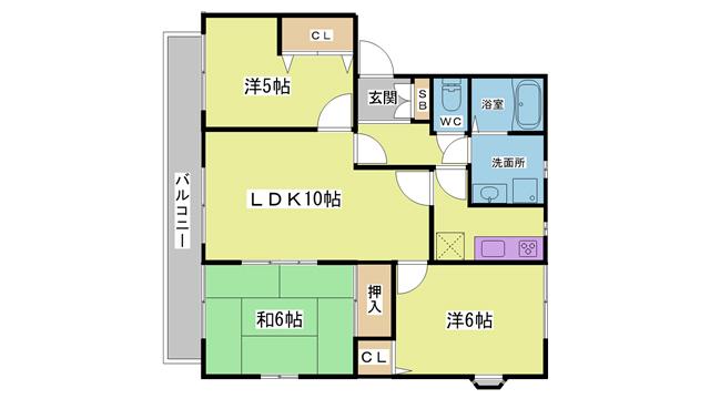 ユートピア20(3LDK/2階)の間取り写真