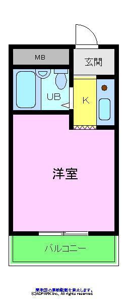 シティコート滝谷(1K/2階)の間取り写真