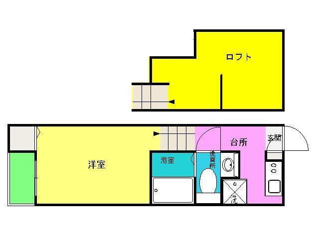 フリージア井尻(1K/2階)の間取り写真