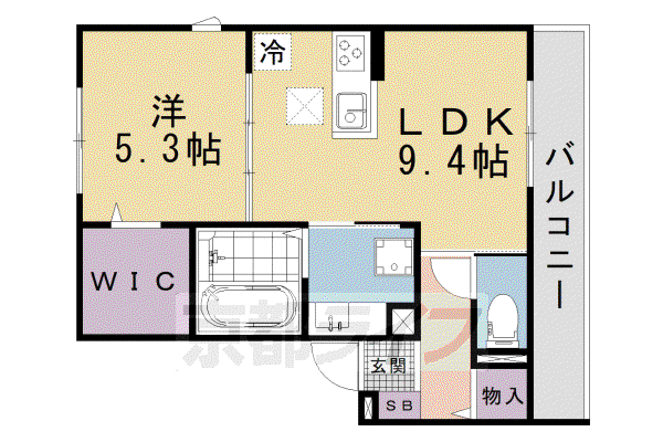 エクレール清水 旧厨子奥若林町マンション(1LDK/1階)の間取り写真