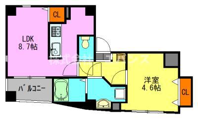 LOTUS SOGA(1LDK/3階)の間取り写真