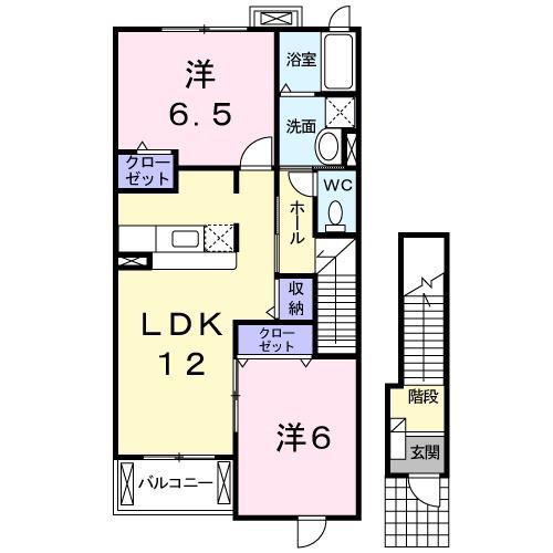 シャン エピナール(2LDK/2階)の間取り写真