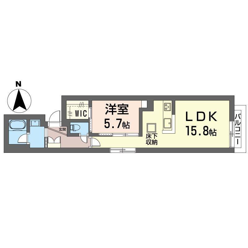 アミーゴ パエーゼ 青葉台(1LDK/1階)の間取り写真