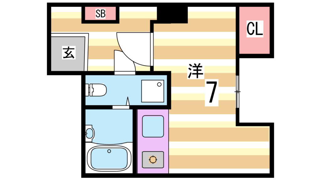 富士ビル(ワンルーム/2階)の間取り写真