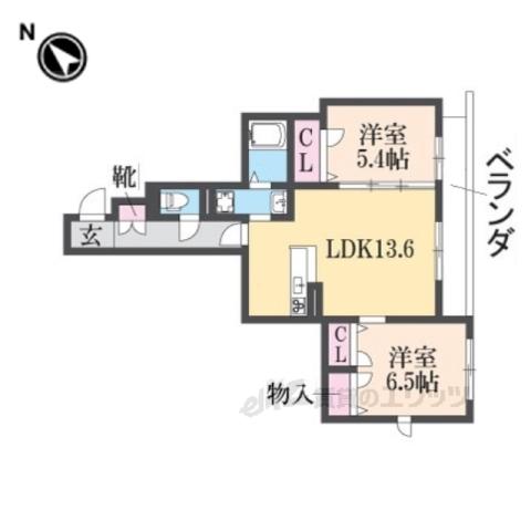 モンパルクいこま1(2LDK/3階)の間取り写真