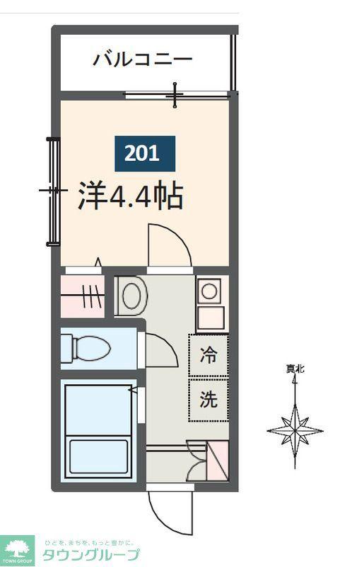 MELDIA東向島I(1K/2階)の間取り写真