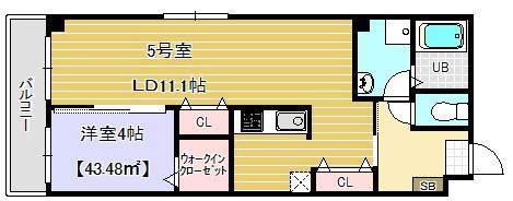 ELIZABETH(1LDK/3階)の間取り写真