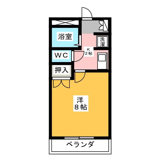 ユーハウス津(1K/1階)の間取り写真