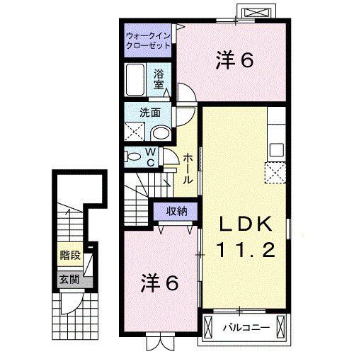 フォーシーズンズ修善寺(2LDK/2階)の間取り写真