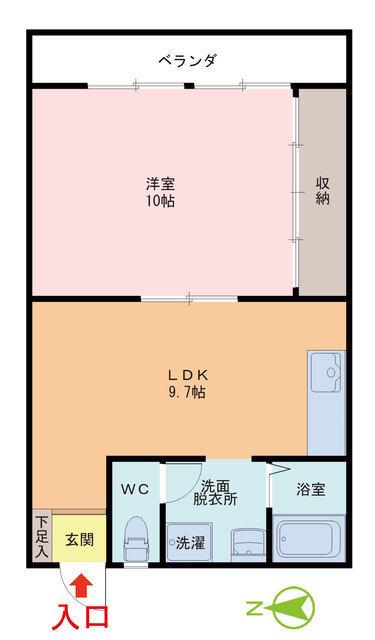 パークビレッジ春日(1LDK/2階)の間取り写真