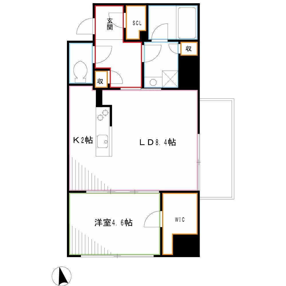 グロリアス西荻窪(1LDK/3階)の間取り写真