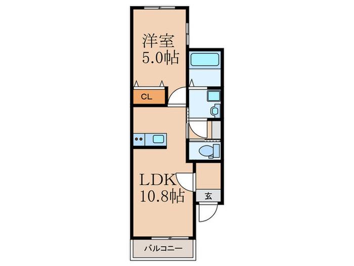 プレリュード春日(1LDK/2階)の間取り写真