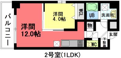 LAULEA HEIAN(1LDK/8階)の間取り写真
