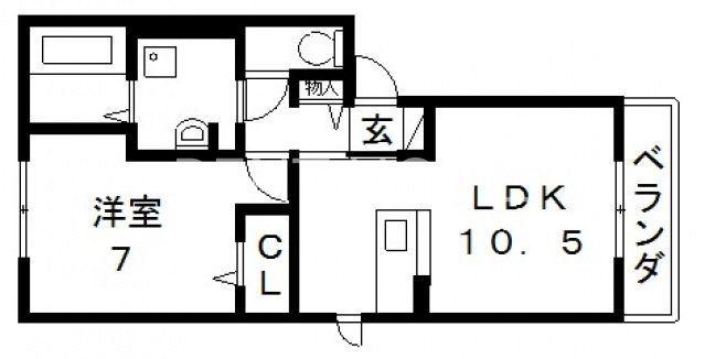 グランシャリオA棟(1LDK/3階)の間取り写真