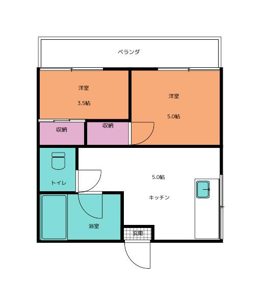 伊東アパート(2K/2階)の間取り写真