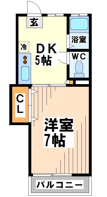 コーポ千歳 弊社管理物件(1DK/1階)の間取り写真