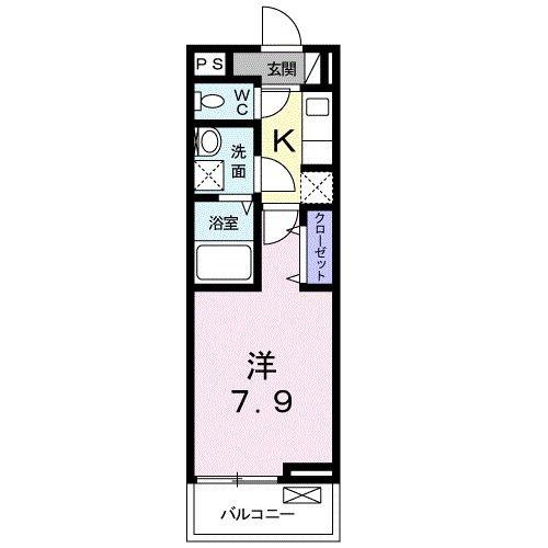エスティーヌフジC(1K/3階)の間取り写真