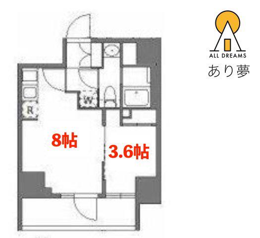 アラート横濱桜木町II(1LDK/11階)の間取り写真