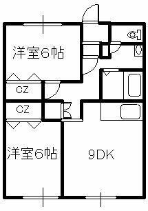 エーコーパティオス(2LDK/2階)の間取り写真