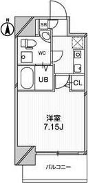 URBAN FLATS江坂(1K/4階)の間取り写真