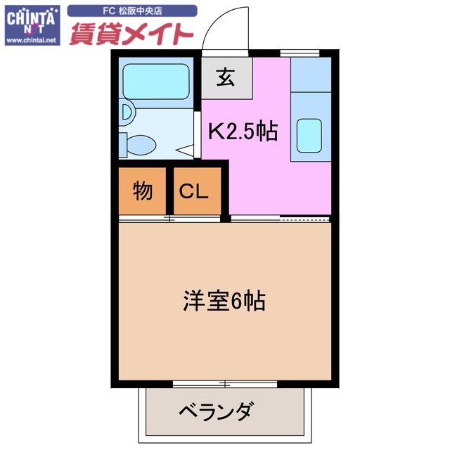 ハイツユートピア(1K/2階)の間取り写真