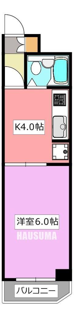 グレースヒルズ(1K/2階)の間取り写真