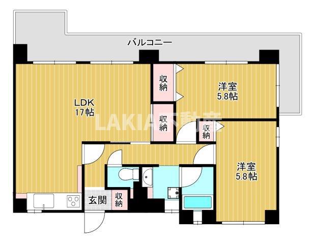 コスモ駒川中野(2LDK/3階)の間取り写真