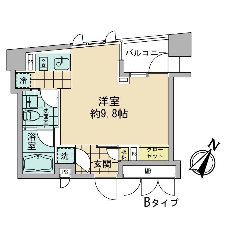 AZ日本橋人形町(ワンルーム/5階)の間取り写真