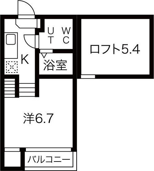 LINO HOLOMUA壱番館(1K/2階)の間取り写真