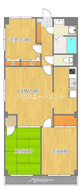 アーバンプラザ(3LDK/2階)の間取り写真