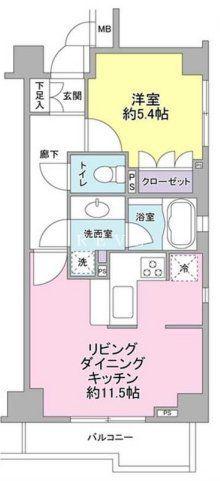 サンピエス根津(1LDK/2階)の間取り写真