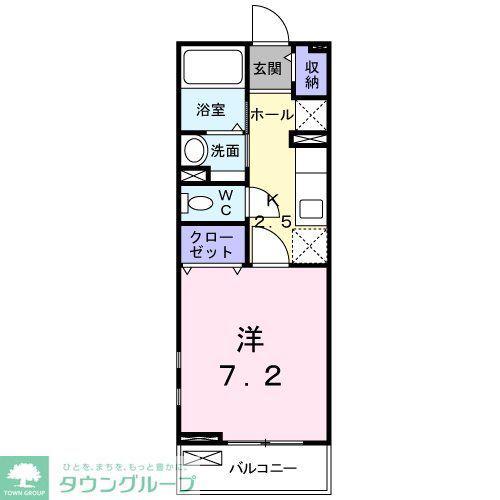 シトラス鵠沼(1K/2階)の間取り写真