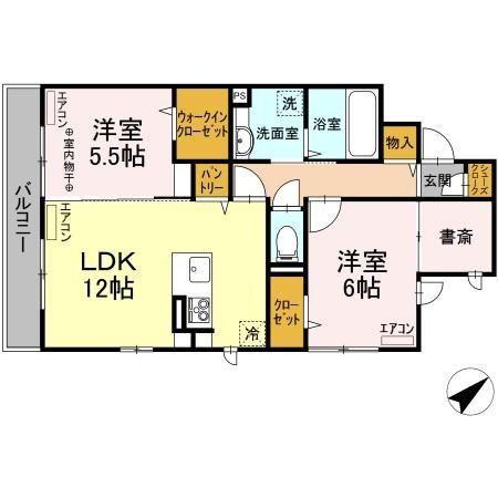ポンテアルト(2LDK/2階)の間取り写真