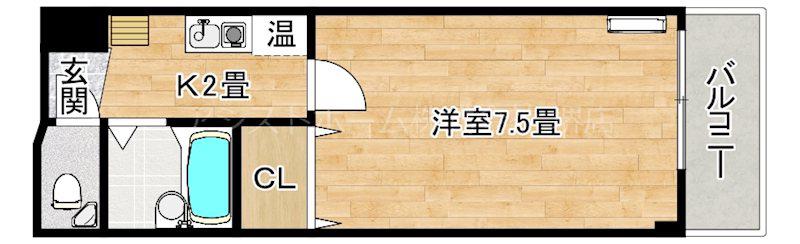 フジワラ堺マンション(1K/5階)の間取り写真