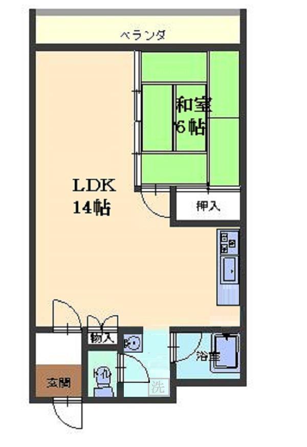 有松ハイツ(1LDK/4階)の間取り写真