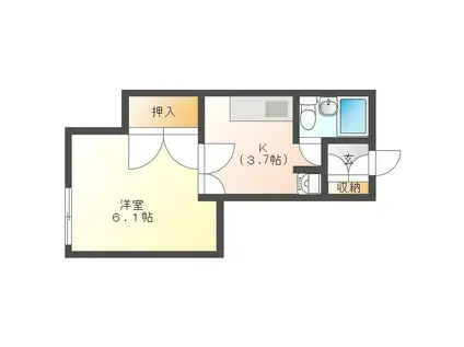 コンチャルビル(1K/3階)の間取り写真