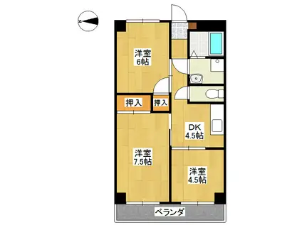 メゾン長良(2LDK/5階)の間取り写真