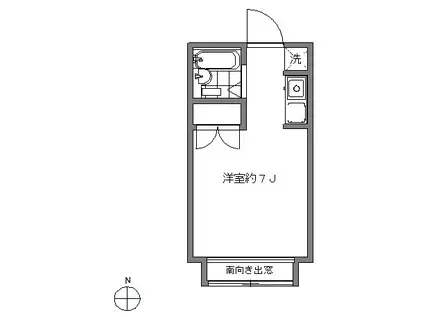 ハウス24(ワンルーム/2階)の間取り写真